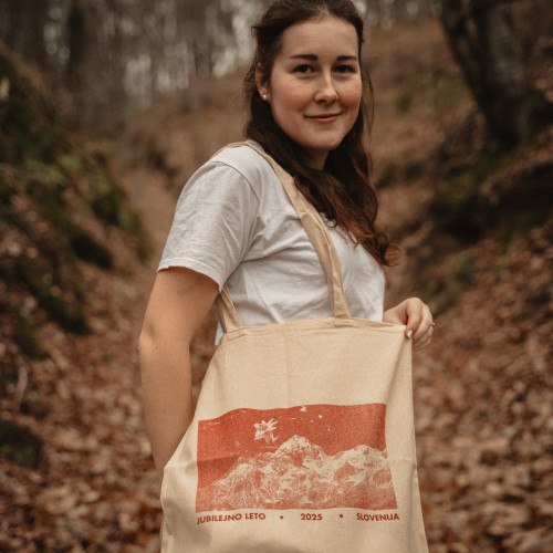 Canvas tote bag with the Triglav print