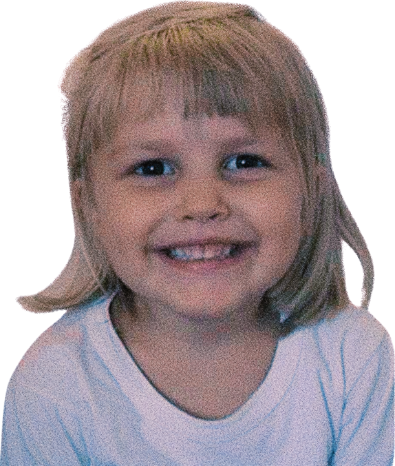 Mojca as a little girl, smiling